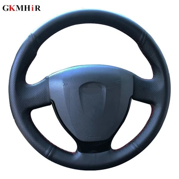 

Hand-stitched Black Artificial Leather Car Steering Wheel Cover for Lada Kalina 2 2013-2018 Priora 2013-2018