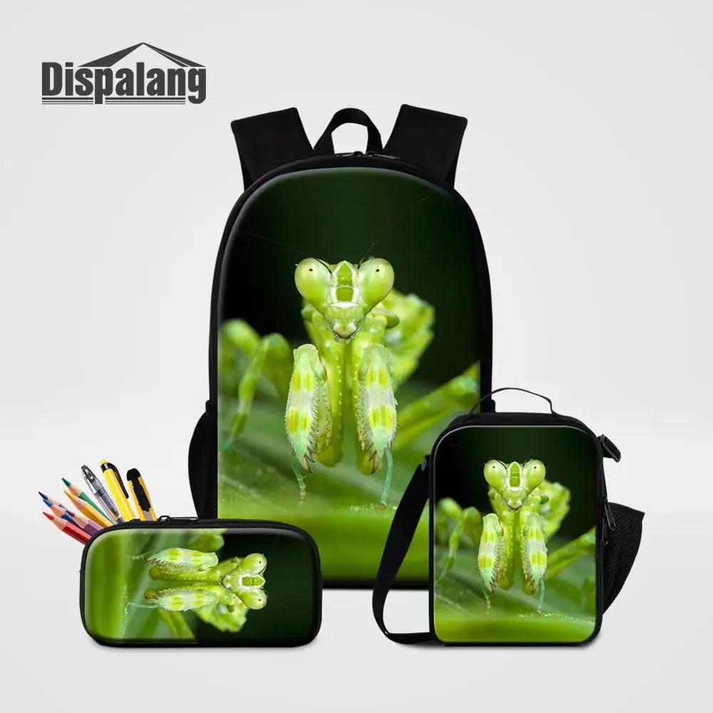 3 PCS Set06 Набор из 3 предметов с изображением паука, насекомых, рюкзак, Ланчбокс, чехол-карандаш для студентов, дешевая комбинация, детская школьная сумка на заказ, рюкзак - Цвет: 3 PCS Set06