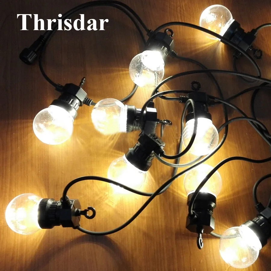 

Thrisdar 20 LED G50 Festoon Clear Globe Bulbs Fairy LED String Light Outdoor Christmas Wedding Party Globe Pendant Garland Light