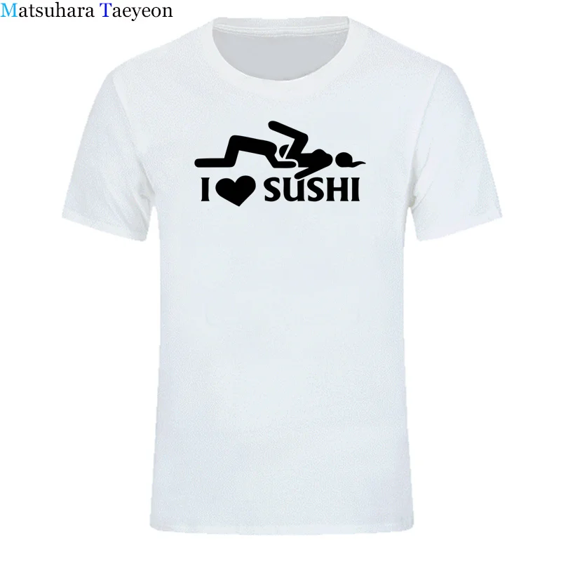 Футболка Funny I Love Sushi хлопковая футболка с коротким рукавом свободная принтом и