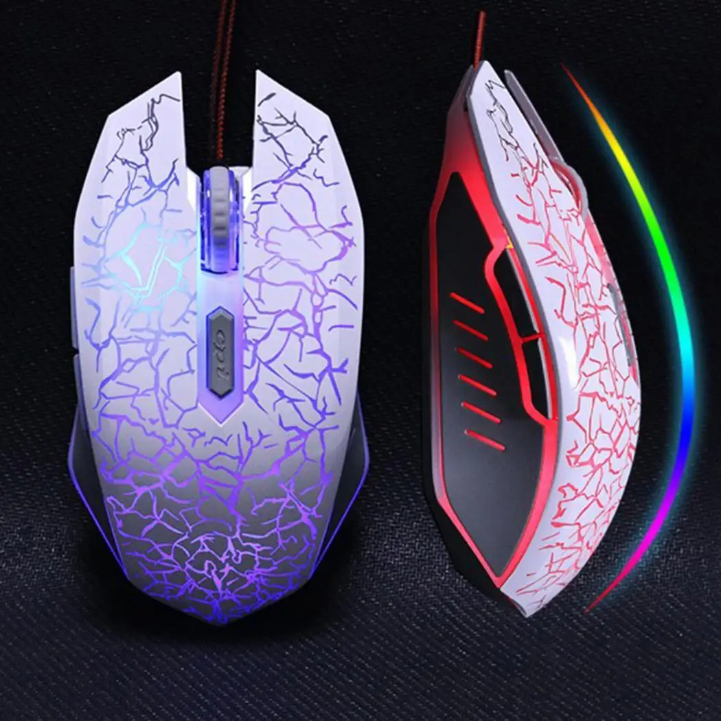 Anti-Skid Game Gaming Mouse 2400dpi Backlight Breathing Comfort Gamer Mice for Computer Desktop Laptop White Black New