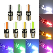 Dxz 1x w5w 12v t10 led canbus luz interior do carro auto sílica gel cob 194 168 cunha folga turno sinal luz de leitura gelo azul(China)