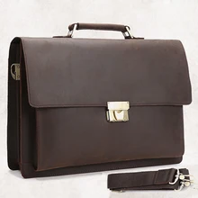 Винтажный Мужской портфель из натуральной кожи, кожаная деловая сумка, мужская сумка для ноутбука, сумка-тоут, портфель с кодовым замком, сумка на плечо