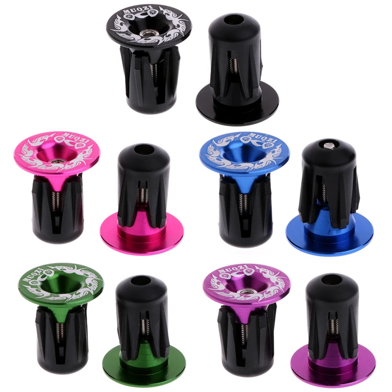 1Pair Aluminum Handlebar Alloy Grips Bar End Plugs Cap For MTB Road Cycling Bike