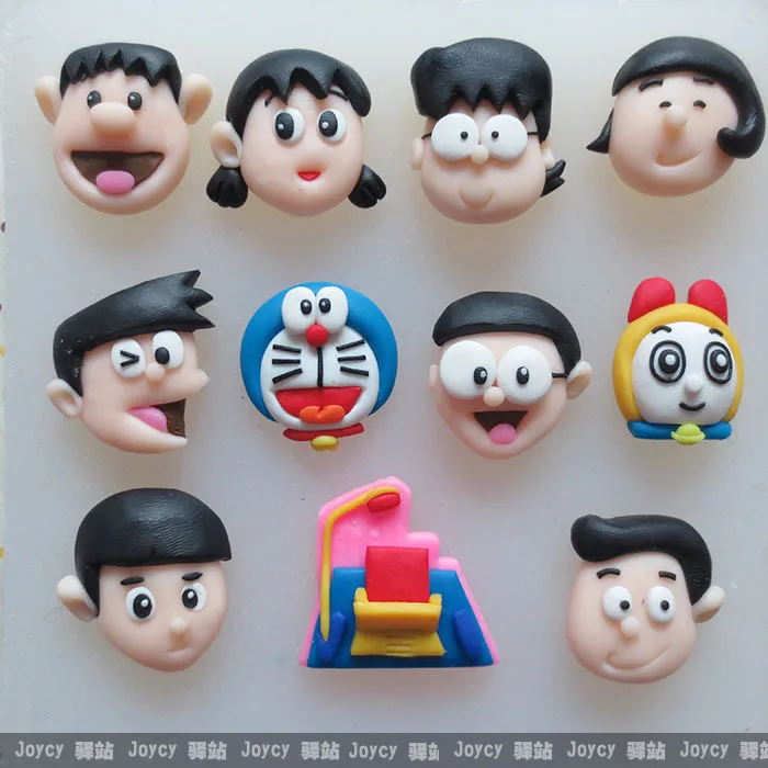 

Wholesale freeshipping Doraemon family series clay mold chocolate mold cupcake decoration mold soap mold