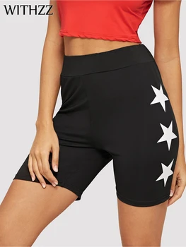 

WITHZZ Star Print Women Tight Running Riding High Waist Female Sweatpants Athleisure Workout New Arrival Pants
