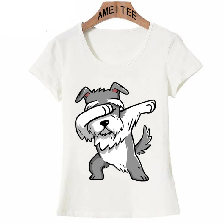 Новые летние модные женские футболки, Забавные футболки с изображением собаки шнауцера, милые Дизайнерские повседневные топы в хипстерском стиле в стиле хип-хоп - Цвет: Z3733