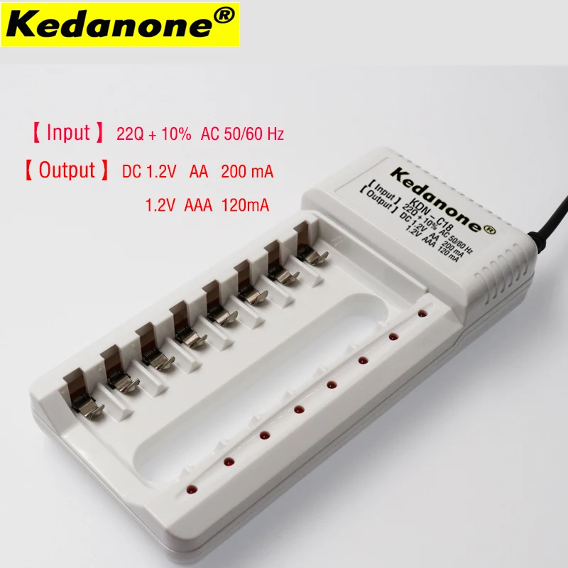 

Kedanone Charger KDN-C18 8 slots Charger for AA / AAA Ni-MH / Ni-Cd battery intelligent Rechargeable Battery Charger