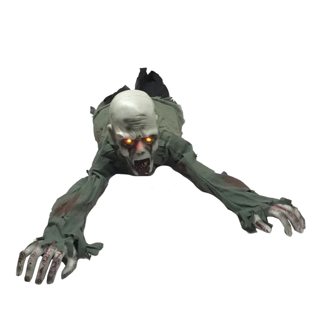 

Animated Crawling Zombie 12in x 43in Red Eyes Scary Sound and Moving for Halloween Decorations