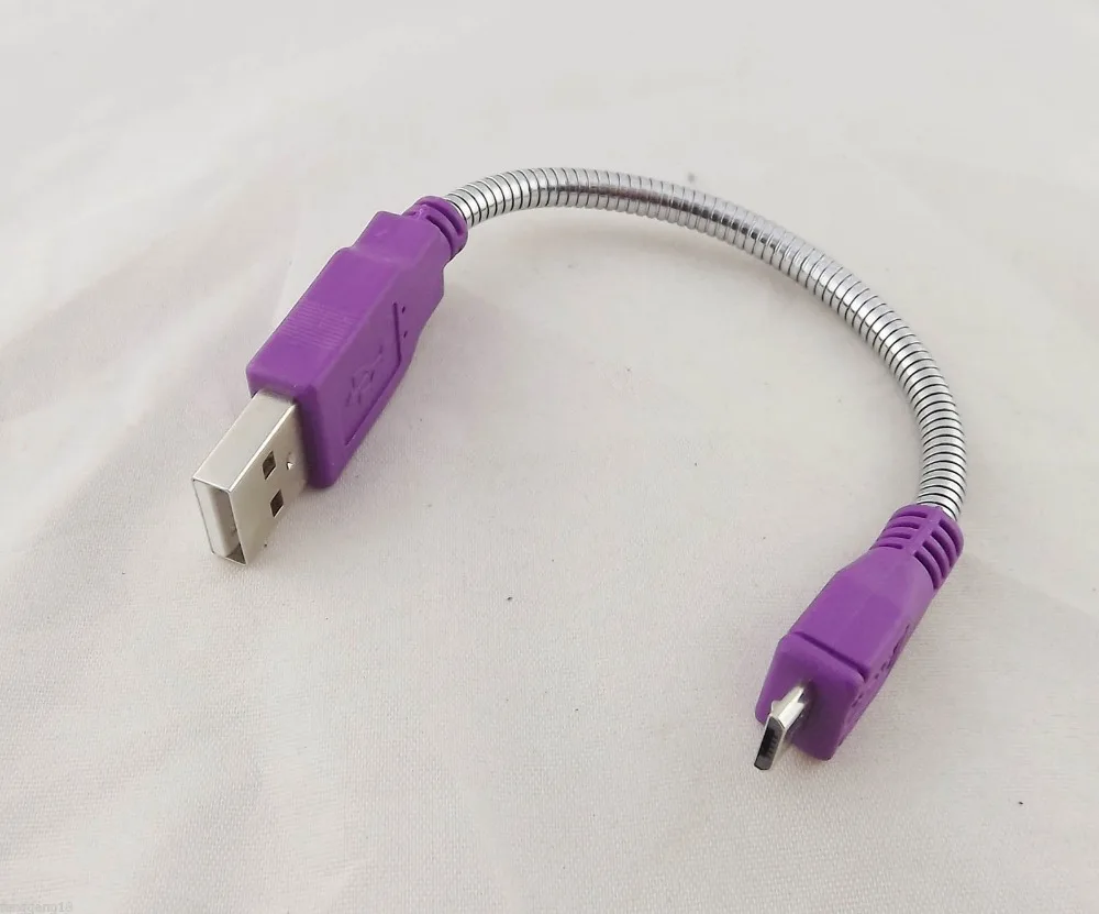 

1pc USB 2.0 A Male Plug to USB Micro 5 Pin Male Plug Extension Flexible Metal Stand Cable 15cm