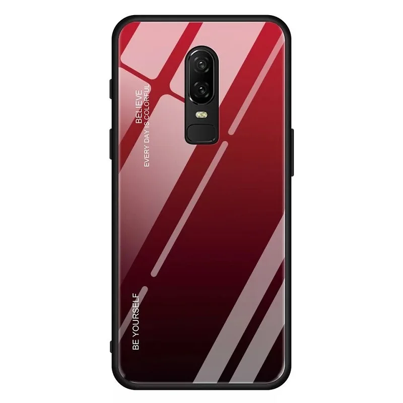 

One Plus 7 Pro case 1+ 6 Gradient Tempered Glass Original soft TPU border Phone Case For OnePlus 6T full Cover One Plus 7 Pro
