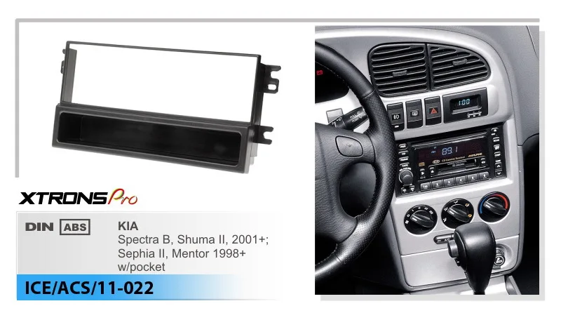 

XTRONS 11-022 Car Audio Dash Kit Fascia for KIA Spectra B Shuma Sephia II Mentor Stereo Face Plate Panel DVD Frame Doulble DIN