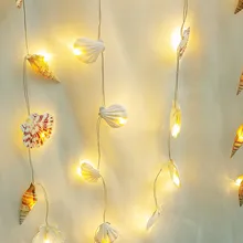 Marine style natural shell conch decoration DIY handmade lighting lamp shell string string marine biological specimen home decor
