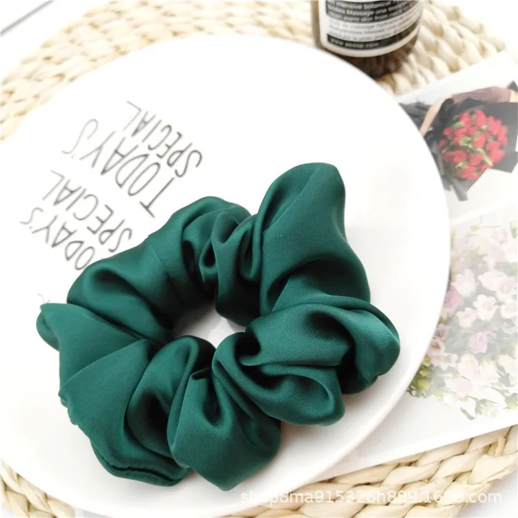 

New arrival Fashion women pretty satin Hair bands bright color hair scrunchies girl's hair Tie Accessories Ponytail Holder