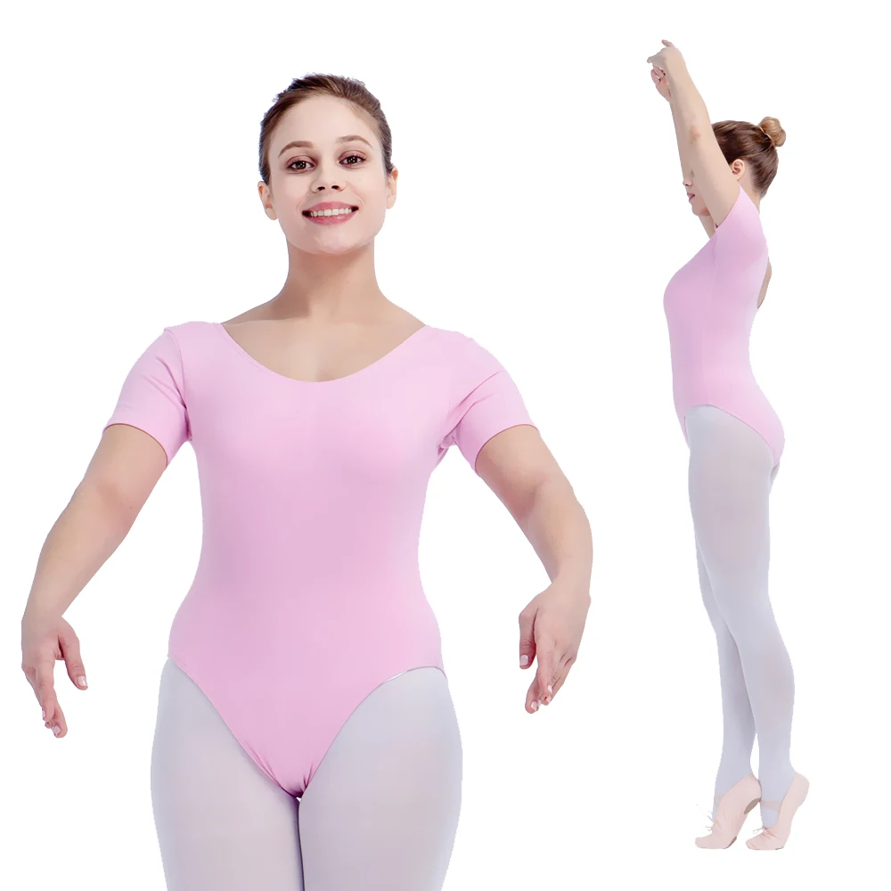 

Retail Wholesale Light Pink Cotton/Lycra Round Neck Cap Sleeve Ballet Dancing Leotards for Ladies and Girls