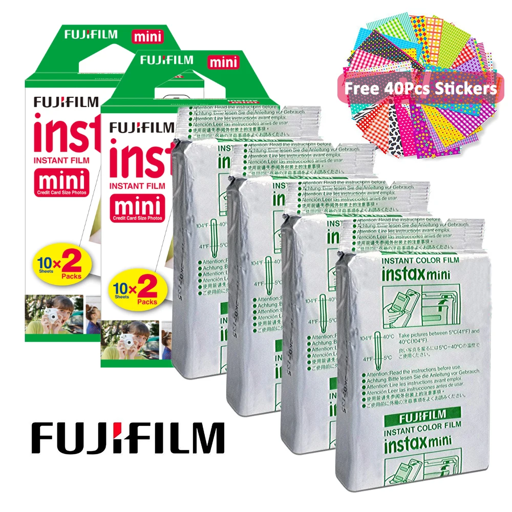 

Fujifilm Instax Mini Films 40PCS Mini White Photo Paper For Fujifilm Instax Mini 9 Instax Mini 8 25 50s 90 70 SP-1 Camera + Gift