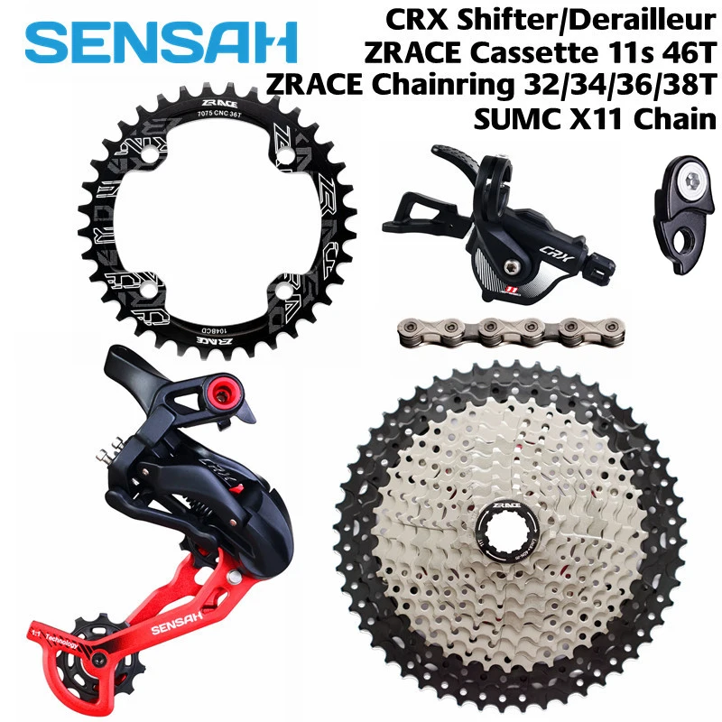 

SENSAH CRX 11 Speed Bike Trigger Shifter + Rear Derailleur + ZRACE Cassette / Chainrings + 11s Chains for PCR BEYOND M7000