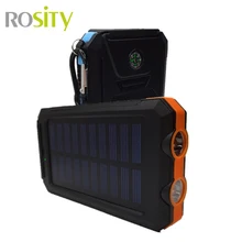 New 20000Mah Waterproof Solar Charger 2 LED Light 2 Ports Power Bank Portable powerbank Charger For IPhone Samsung With Compass