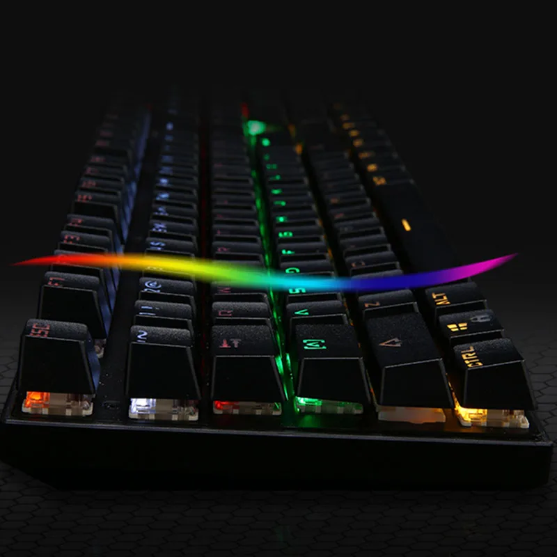

New Mechanical Gaming Keyboard 104 Key Metal RGB Lighting Waterproof Wired USB For Computer Laptop DOM668