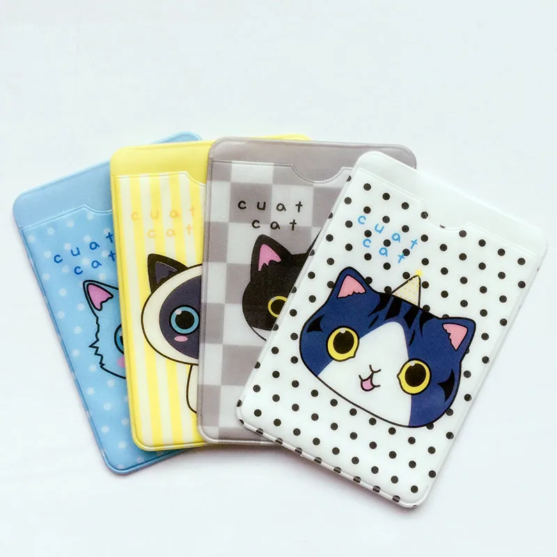 

N17 Kawaii Fresh Cute Cat Kitten Card Holder Waterproof Card Protection Tool School Office Supply Student Stationery Kids Gift