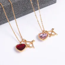 Wholesale font b jewelry b font manufacturer pink arrow of love girl bone chain necklace Retro