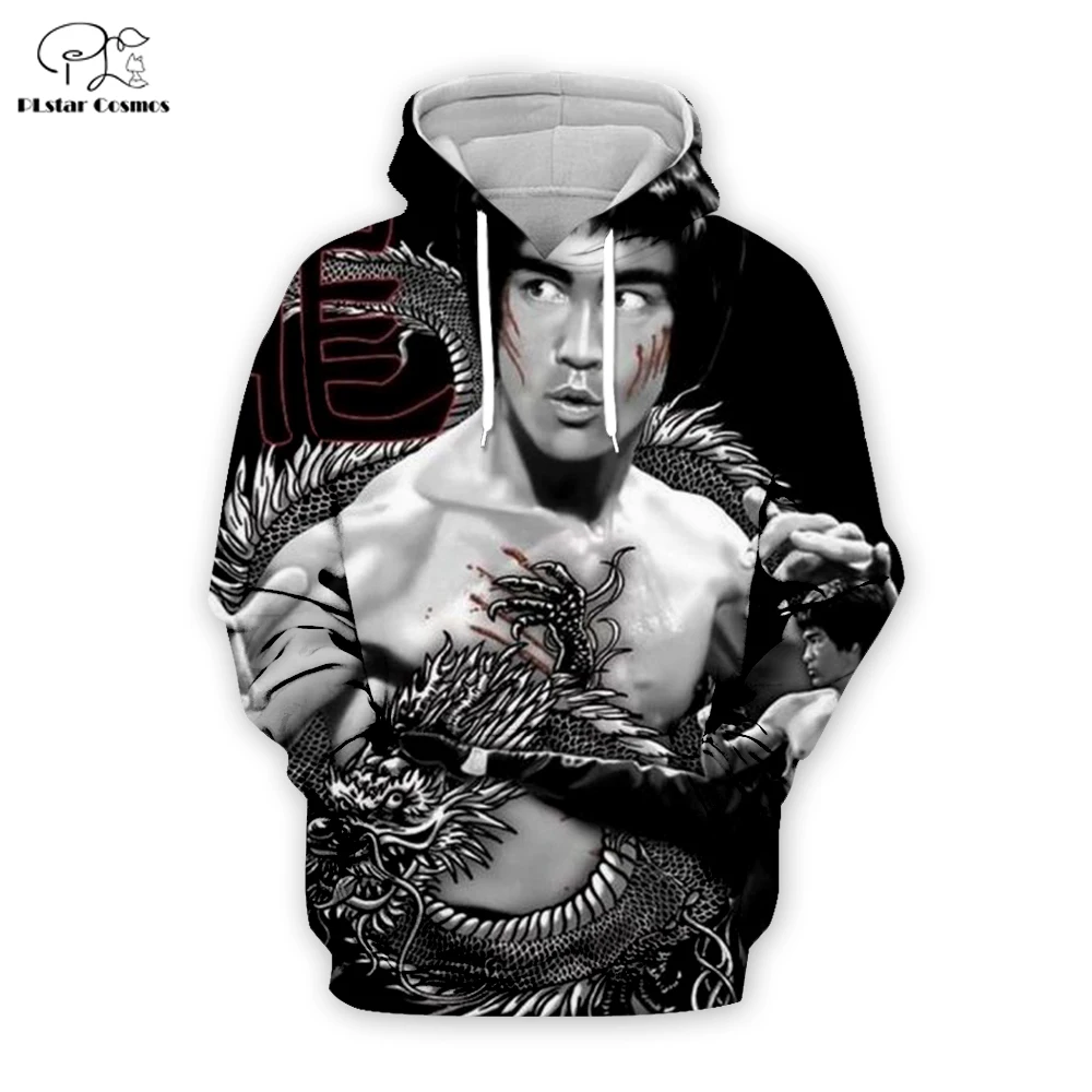

PLstar Cosmos Bruce Lee 3D Printed Hoodie/Sweatshirt/Jacket/shirts Mens for boy Tees hip hop Movie Fans Kun apparel black tops