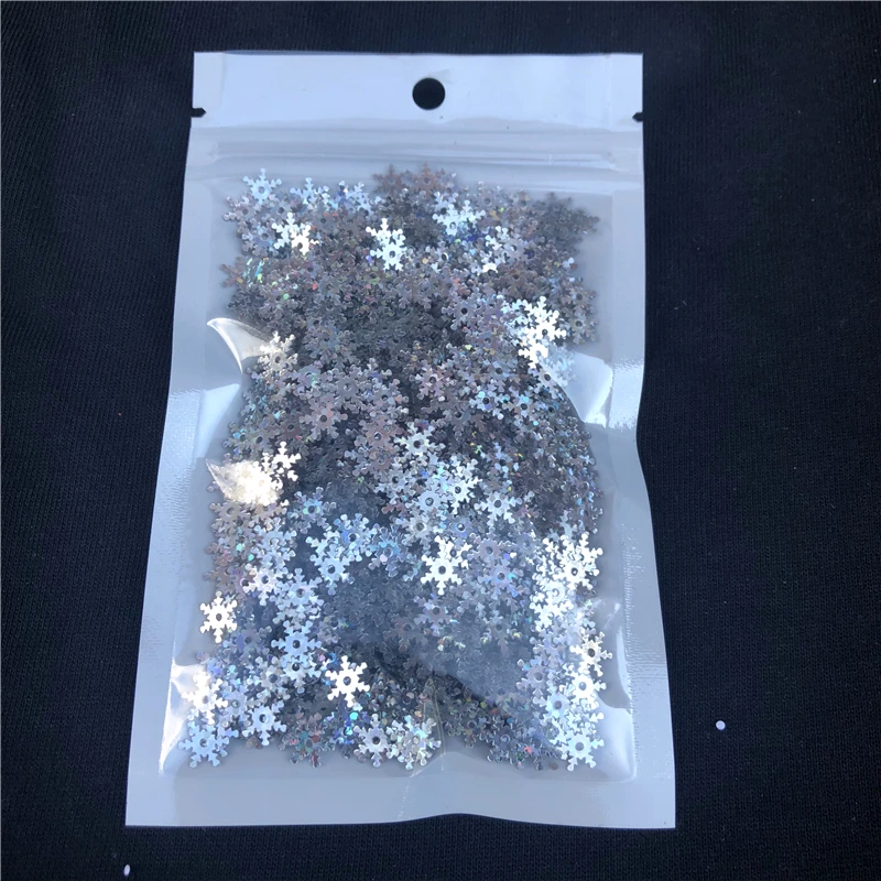 15 г/упак. 600 шт 7 мм Лазерная Серебряная Снежинка в форме цветка тесьма с пайетками для шитья рукоделия нейл-арта, аксессуары для женской одежды