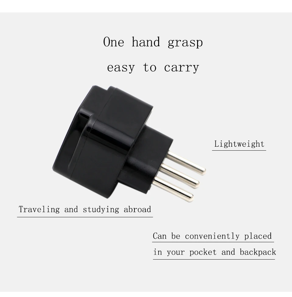Universal Italy Italian Travel AC Power Adapter Electric Plugs Sockets Converter Compact 3 Pin Lightweight Wireless Adaptor  (2)