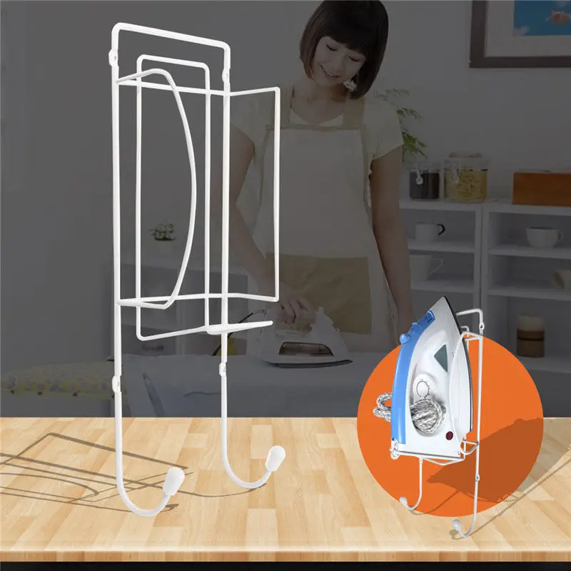 

New Wall Mounted Ironing Board Wire Bracket Cupboard Hanger Tidy Storage Holder