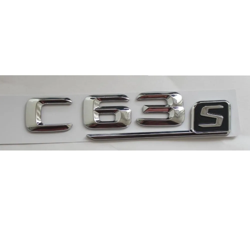 Chrome ABS C63s Plastik Kereta Trunk Belakang Surat Badge Emblem Emblems Sticker Decal untuk Mercedes Benz C Class C63 S AMG