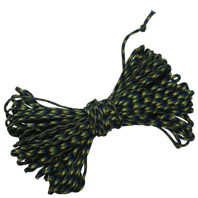 

550 Paracord 7 Inner Strands Mil Spec Type III Bushcraft Survival Lanyard Rope, 100 FT Black+Yellow+blue (#51) #8