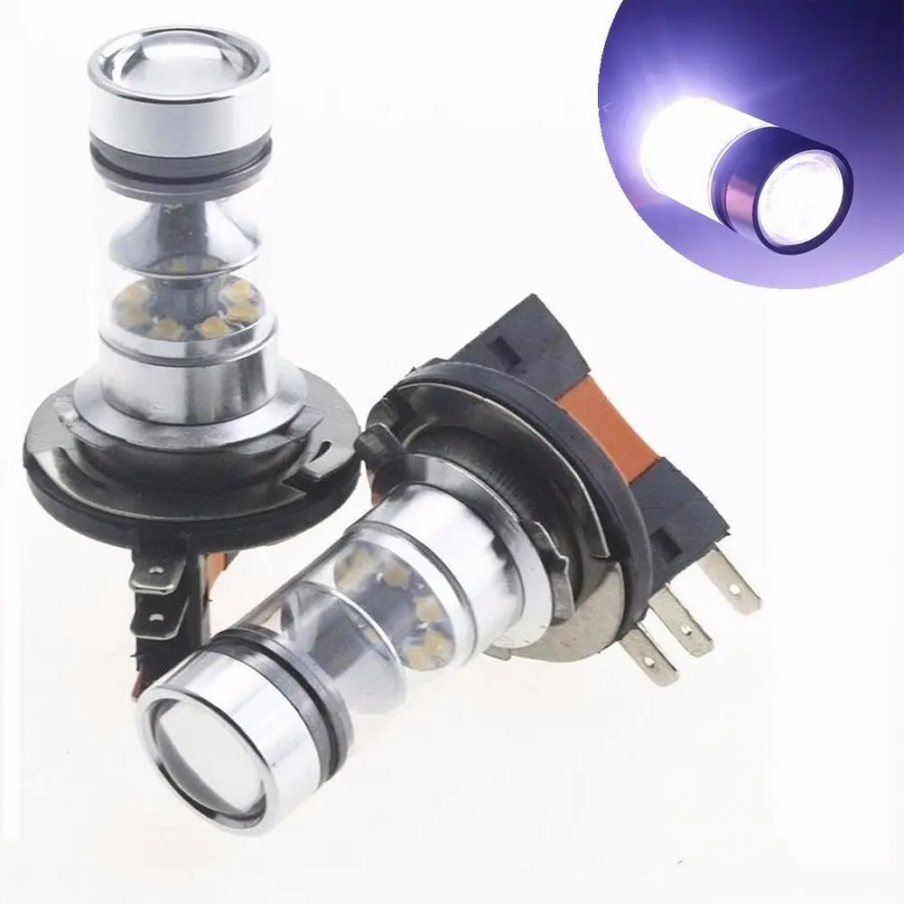

2X Car Styling Auto H15 100W 20 SMD LED Fog Headlight Fog Light DRL 6000K True White Driving Daytime Running Led Light Lamp Bulb