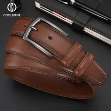 Новые модные мужские ремни из натуральной кожи, дизайнерский ремень для мужчин, пряжка с кожаным ремешком, деловые мужские ремни HQ091