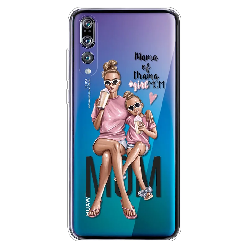 Модный черно-коричневый Чехол для мамы и дочки huawei Honor 10i Play 3 8A 8X9X10 mate 20 30 P20 P30 Lite Pro PSmart чехол