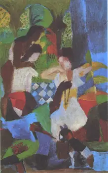 

High quality Oil painting Canvas Reproductions Turkish jewelry dealer (1914) By August Macke hand painted