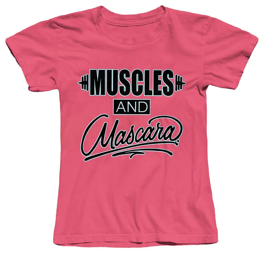 MUSCLES AND MASCARA GYMer FITNESS WORKOUT SQUAT FLEX COOL WOMENS COTTON