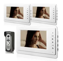 YobangSecurity 7 Inch Wired Video Door Entry System Home Security Camera Video Door Intercoms 1-camera 3-monitor Night Vision