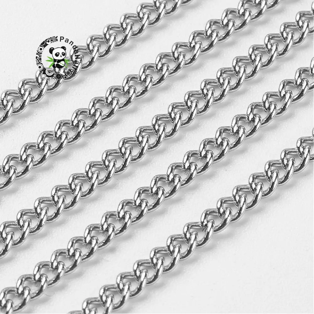 304 Stainless Steel Twisted Chains Curb Chain, for Men's Chain Necklace