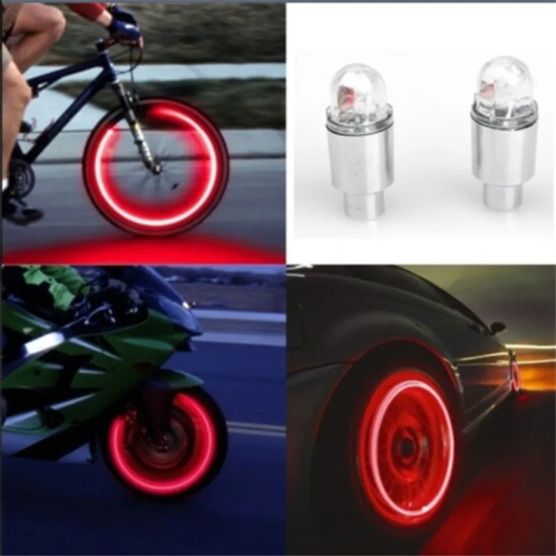 

New arrival 2019 Auto Accessories Bike Supplies Neon Blue Strobe LED Tire Valve Caps-2PC ciclismo lights *30