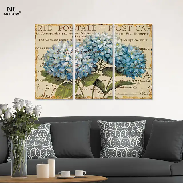 Tienda Online Moda Retro Letras Azul Flores Imagen 3 Unids