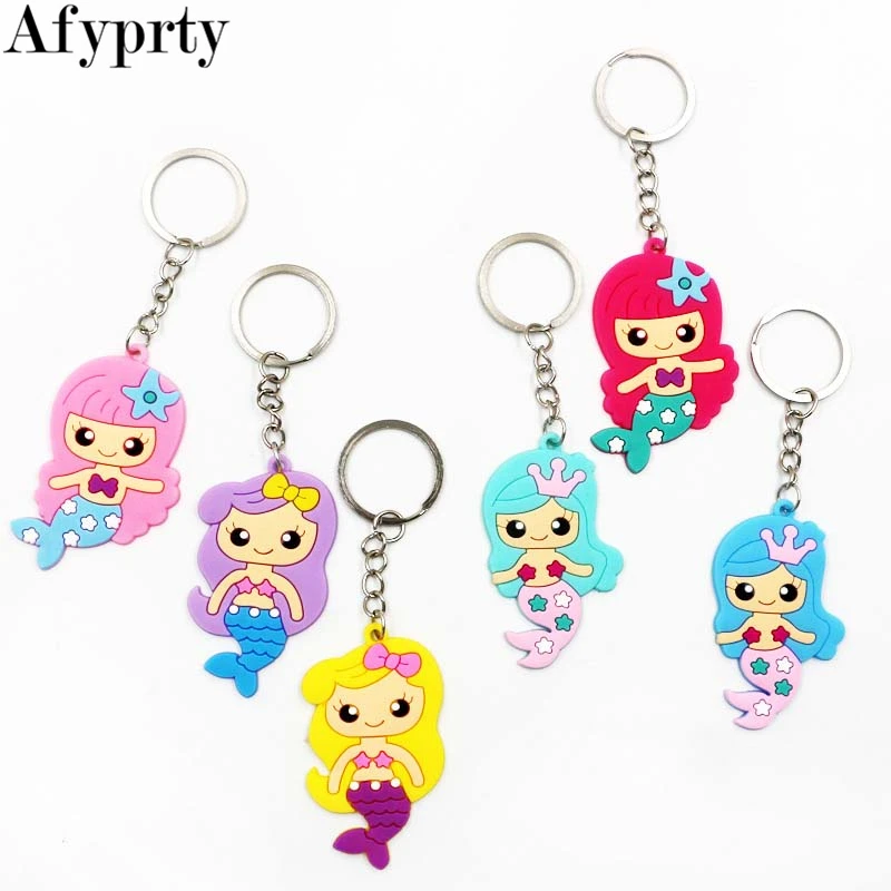 

6pcs/set Mermaid Keychain Mermaid Party Supplies Baby Shower Happy Birthday Party Decorations Kids Girls Gift Event Party Favors