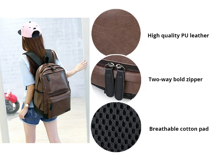 Женский рюкзак, мужской рюкзак в винтажном стиле из искусственной кожи, школьный рюкзак с большой вместительностью для девочек, рюкзаки для путешествий, рюкзак для ноутбука Mochila