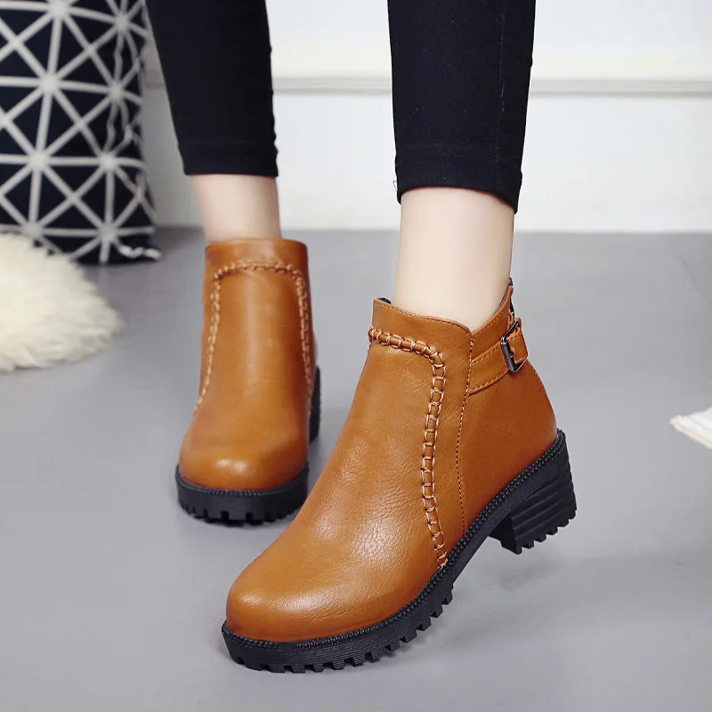 

2018 New White Boots Cow Suede Women Fur Boots Zipper Thickening Ankle Boots Zapatos De Mujer Warm Snow Boots 34-43