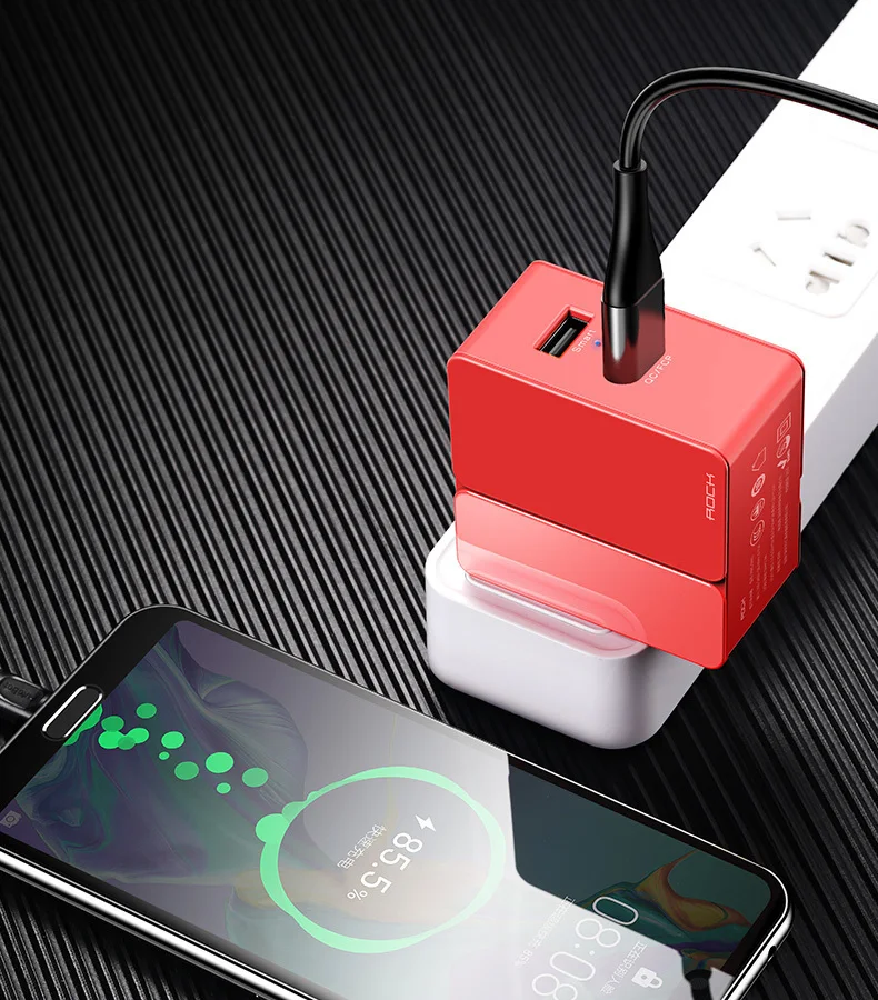 Rock 2 USB зарядное устройство адаптер для samsung 30 Вт Qc 3,0 Быстрая зарядка стены/путешествия зарядное устройство для смартфонов мобильного телефона зарядное устройство США штекер