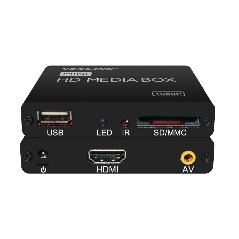 Voxlink multi media player Мини Full HD 1080 P HDD медиаплеера ТВ коробка Поддержка HDMI MKV RM SD USB SDHC MMC