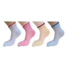 Новые стильные сетчатые женские носки с полными носками одноцветные удобные дышащие женские хлопковые носки с пятью пальцами(4 пар/лот