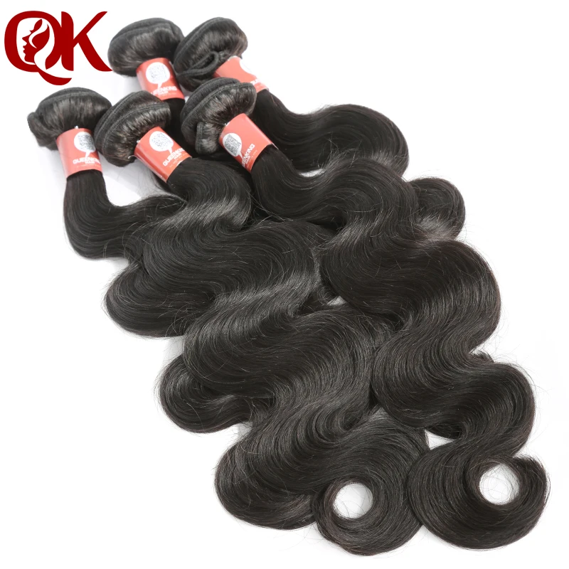 QueenKing font b Hair b font Peruvian Body Wave Remy font b Hair b font Bundles