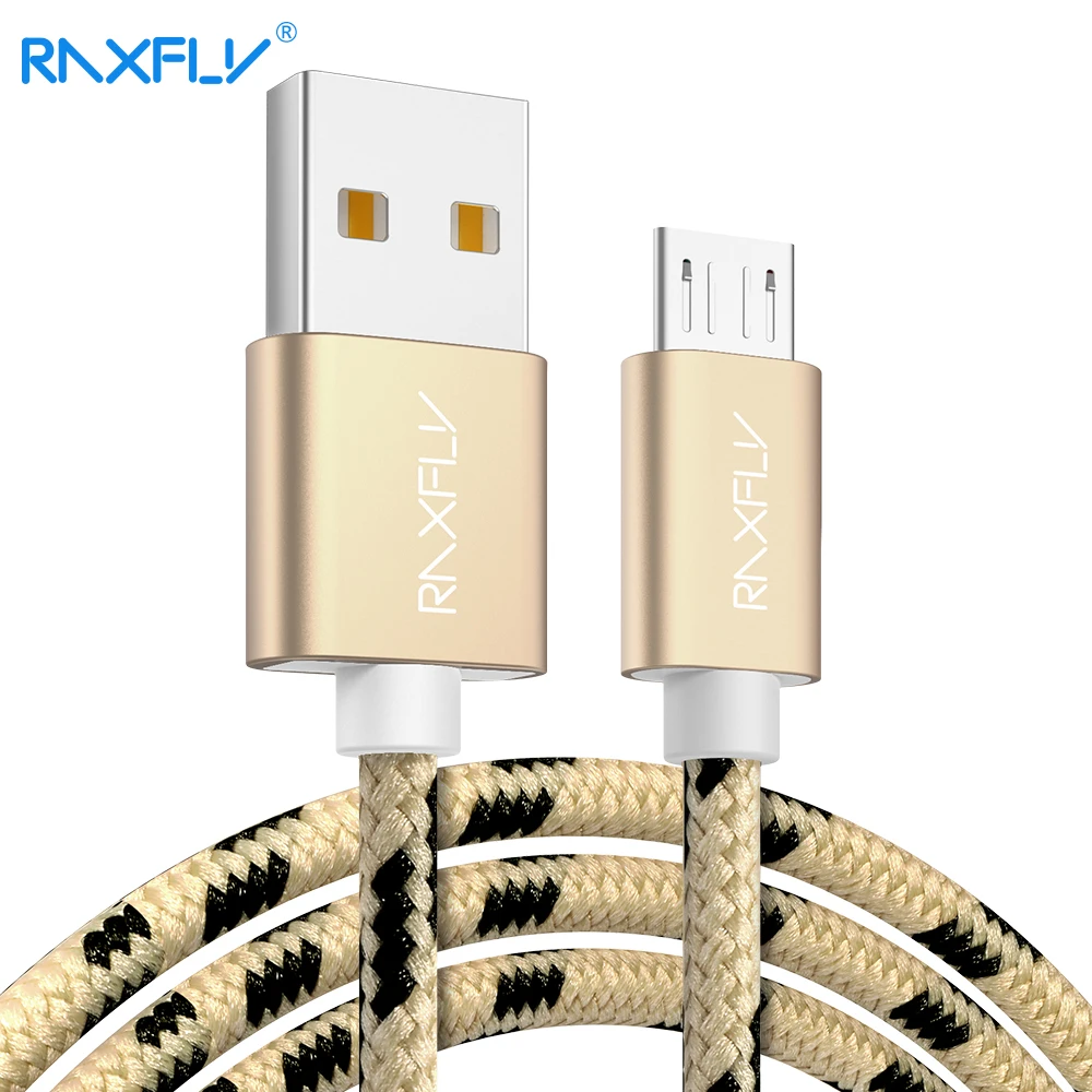 

RAXFLY USB Micro Cable For Samsung S6 S7 Edge Micro USB Cable For Xiaomi Redmi Note 4X Nylon Charging Wire Microusb Charger Cord