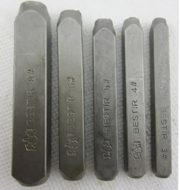 BESTIR производство Тайвань высокого качества сплав сталь 3 мм 0-9 номер перфоратор резьбы набор стамесок № 07801