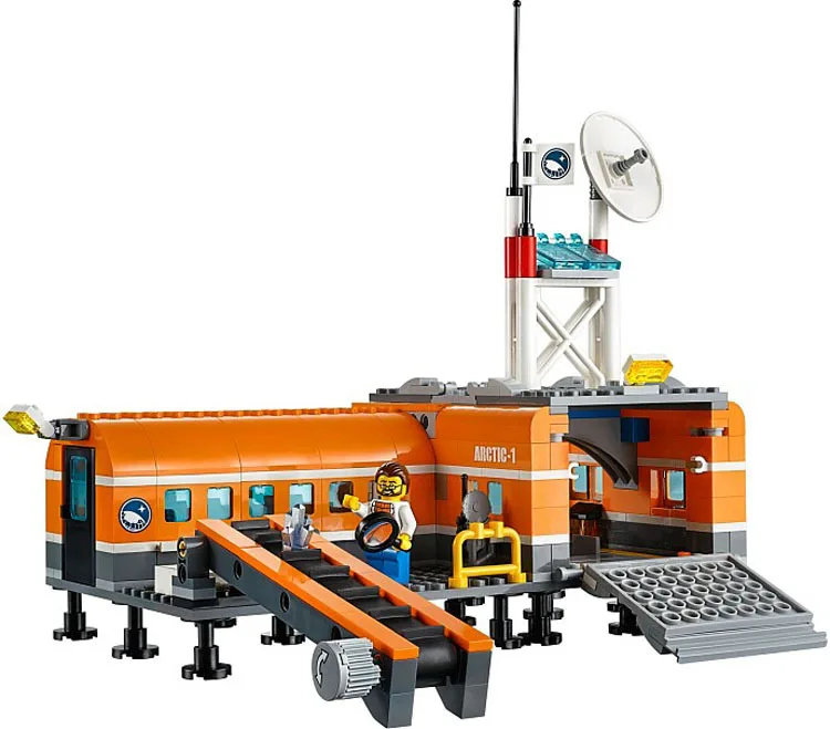 Orange Arctic Snow Base Camp Model Building Blocks Compatible legoingly City figure brick Educational Toys For Children 